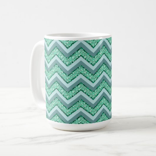 Mug Motif Emerald Chevron à facettes (Devant gauche)