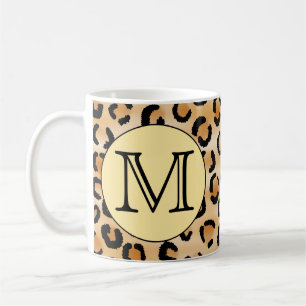 Mug Motif Empreinte de léopard Monogramme personnalis