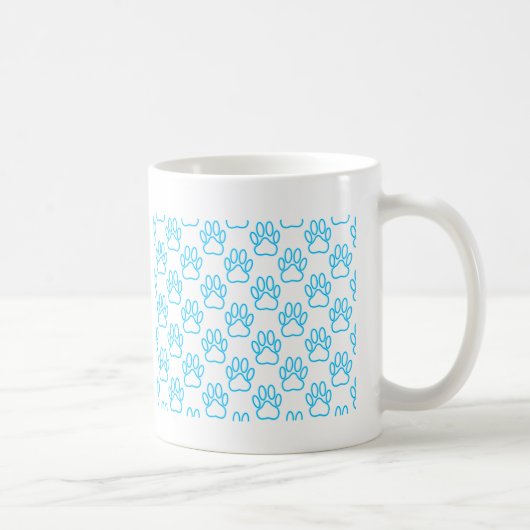 Mug Motif Empreinte de patte de Blue Neon Dog (Droite)