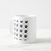 Mug Motif Empreinte de patte de chien noir et blanc (Devant gauche)