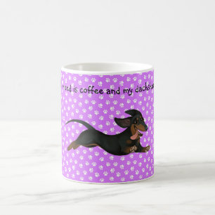 Mug Motif Empreinte de patte de pâte à café Dachshu