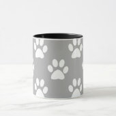 Mug Motif empreinte de patte gris et blanc (Centre)