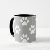 Mug Motif empreinte de patte gris et blanc (Devant gauche)