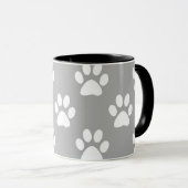 Mug Motif empreinte de patte gris et blanc (Devant droit)