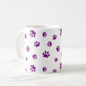 Mug Motif Empreintes de Patte Violettes (Devant gauche)