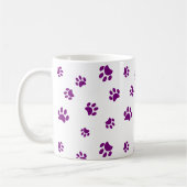 Mug Motif Empreintes de Patte Violettes (Gauche)