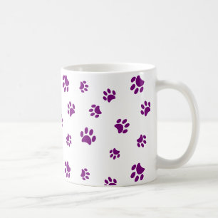 Mug Motif Empreintes de Patte Violettes