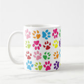 Mug Motif Empreintes de pattes colorés (Gauche)