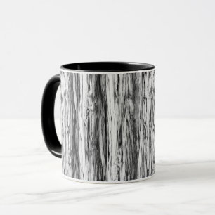 Mug Motif en bois de chauffe - noir, blanc et gris