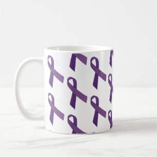 Mug Motif en carreaux de rubans violets