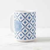 Mug Motif en céramique chinois bleu avec Monogram (Devant gauche)