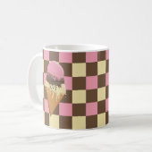 Mug Motif en damier à la crème glacée napolitaine Cone (Devant gauche)