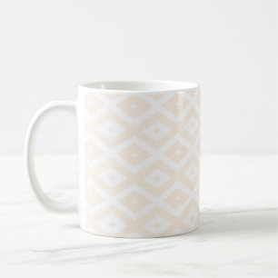 Mug Motif en diamant beige et blanc