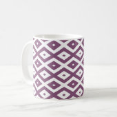 Mug Motif en diamant blanc et mauve (Devant gauche)
