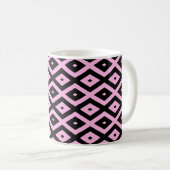 Mug Motif en diamant rose pâle et noir (Devant droit)