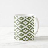 Mug Motif en diamant vert et blanc (Devant droit)