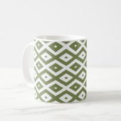 Mug Motif en diamant vert et blanc (Devant gauche)