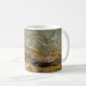 Mug Motif en marbre bleu et or (Devant droit)