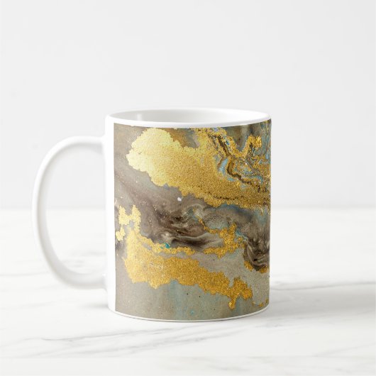 Mug Motif en marbre bleu et or (Gauche)