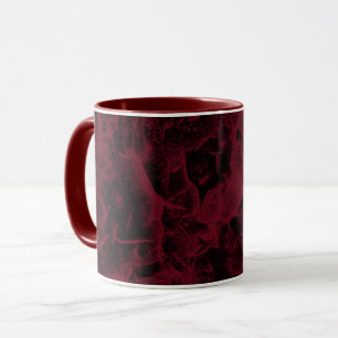 Mug Motif en marbre noir et rouge.