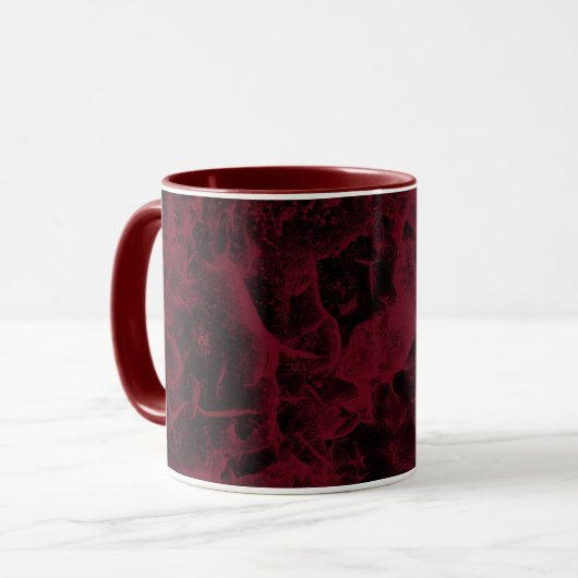 Mug Motif en marbre noir et rouge. (Devant gauche)