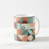 Mug Motif en mosaïque abstrait et géométrique. (Devant droit)