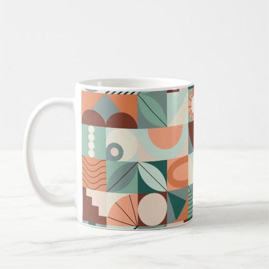 Mug Motif en mosaïque abstrait et géométrique. (Gauche)