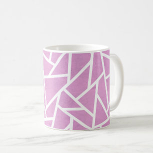 Mug Motif en mosaïque rose et blanc