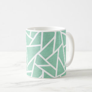Mug Motif en mosaïque verte et blanche