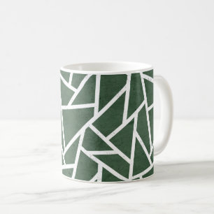 Mug Motif en mosaïque verte et blanche