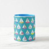 Mug Motif en pastel de voilier (Centre)