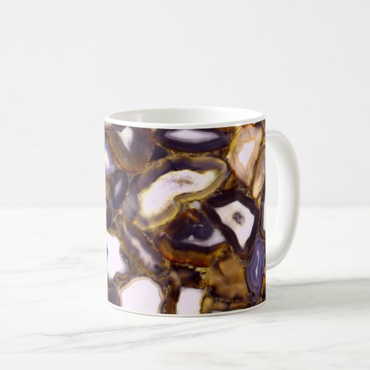 Mug Motif en pierre blanche Brown violet (Devant droit)