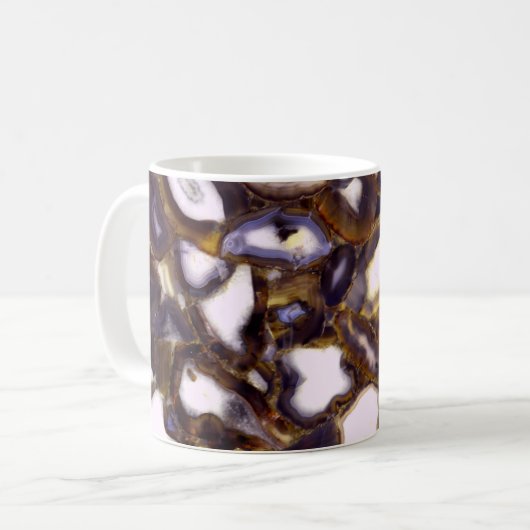 Mug Motif en pierre blanche Brown violet (Devant gauche)