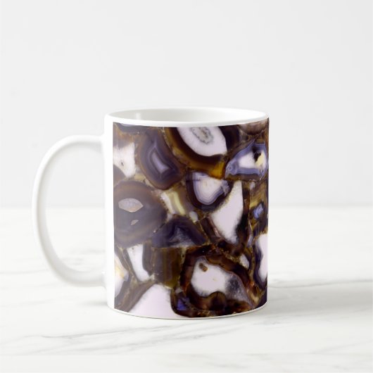 Mug Motif en pierre blanche Brown violet (Gauche)