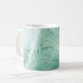 Mug Motif en pierre de marbre, texture verte. (Devant gauche)