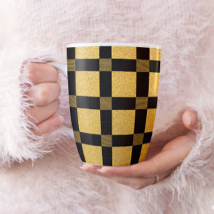 Mug Motif en plaid de Bufallo noir et or