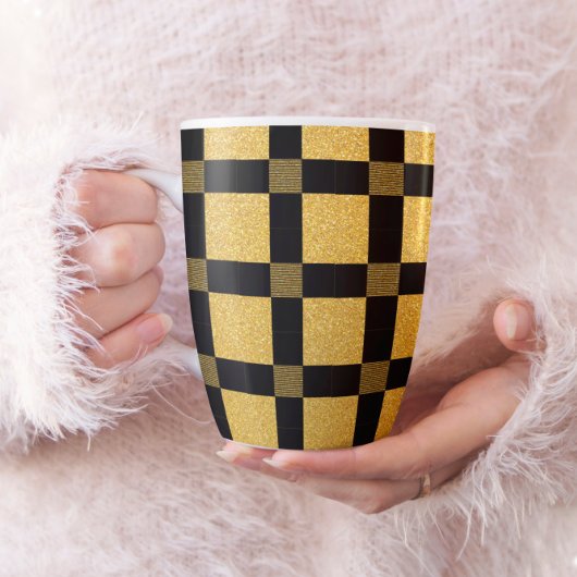 Mug Motif en plaid de Bufallo noir et or