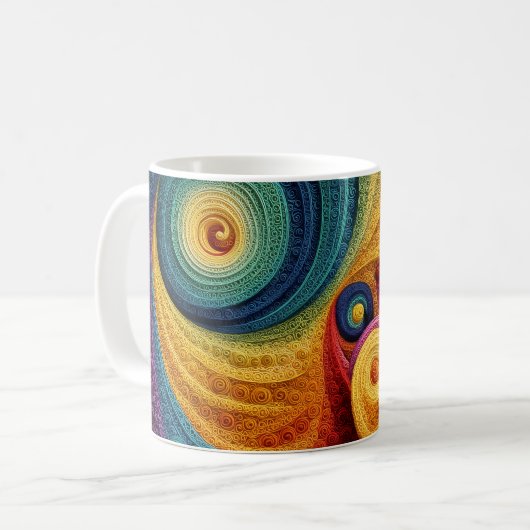 Mug Motif en spirale abstrait Texture de tourbillon 3D (Devant gauche)