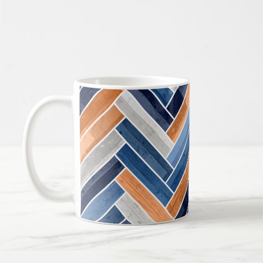Mug Motif en squelette dans Navy Blue and Orange (Gauche)