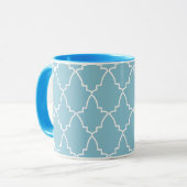 Mug Motif en treillis marocain bleu clair (Devant gauche)