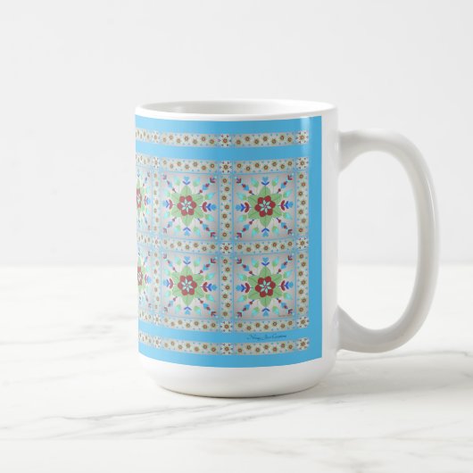Mug Motif en tuile fleurie colorée (Droite)