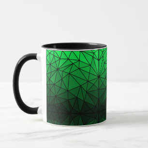 Mug Motif en verre tendu 02.Vert.Ligne noire BG
