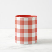 Mug Motif En vichy orange et blanc (Centre)