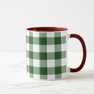 Mug Motif En vichy vert et blanc