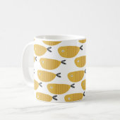 Mug Motif enfantin sans couture avec des poissons drôl (Devant gauche)