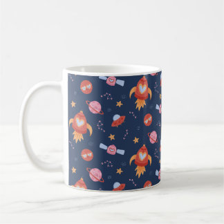 Mug Motif Espace Enfants avec Fusées & Planètes