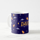 Mug Motif espace nom orange bleu (Devant gauche)