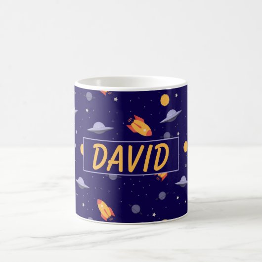 Mug Motif espace nom orange bleu (Centre)