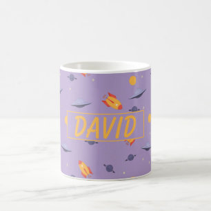 Mug Motif espace nom orange lavande