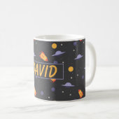 Mug Motif espace nom orange noir (Devant droit)